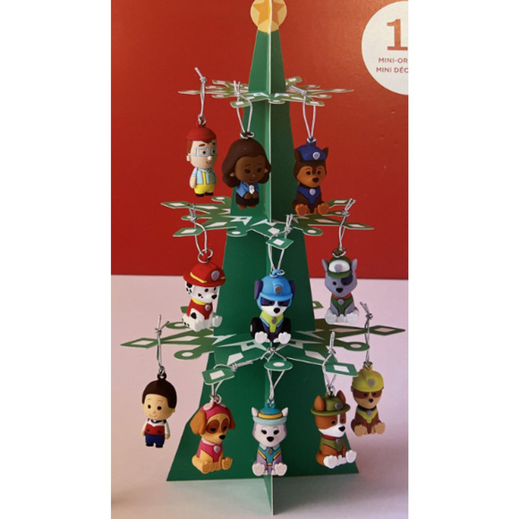 Hallmark PAW PATROL Countdown Calendar Tree 12 Mini Ornament Nwt - Picture 1 of 8